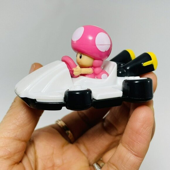 Nintendo McDonald Toad Toadette Mariokart Kart Toy Figure Race Car Vehicle Pink - Picture 3 of 9
